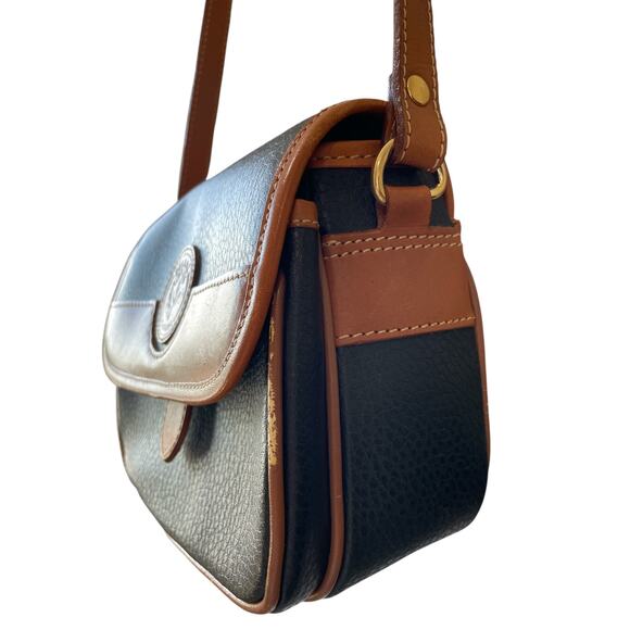 Vintage Delane Crossbody Bag Black & Tan Leather - Picture 11 of 11